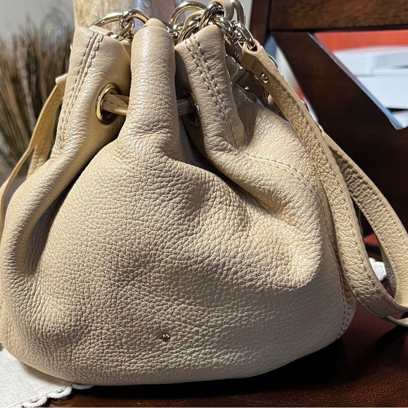Kate Spade Elegant Tan Leather Drawstring Bag - Picture 1 of 10